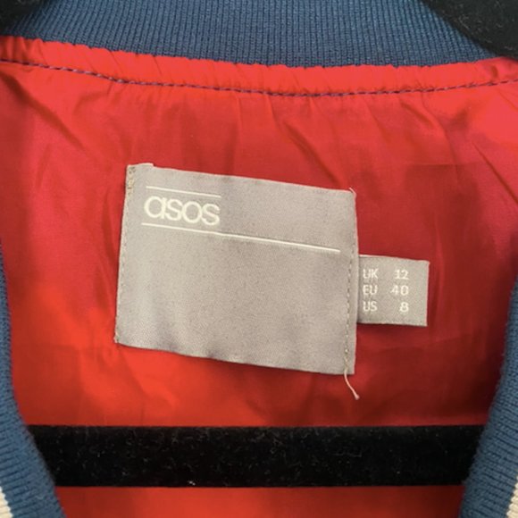 Blue Silk Japanese Bomber Jacket (US 8) - Picture 5 of 12